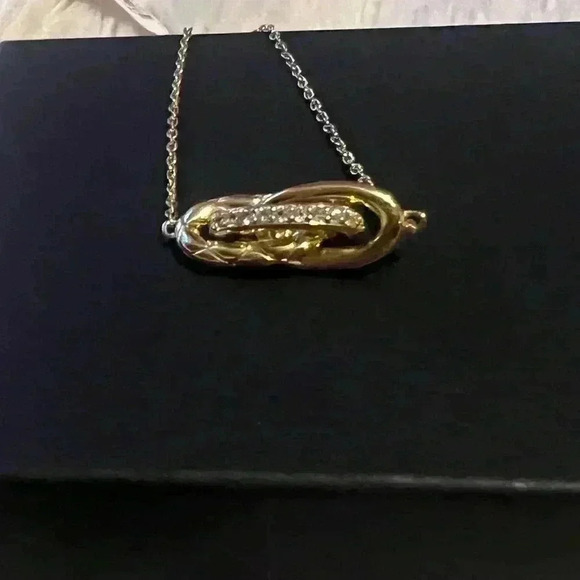 Judith Ripka 14 kt over sterling Aura white topaz knot link bracelet NEW - Picture 4 of 5